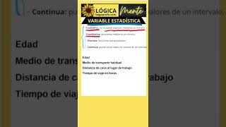 Tipos de variables estadísticas cualitativas cuantitativas discretas y cuantitativas continuas [upl. by Llorrad29]