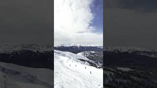 People who go snowboarding in Vemdalsskalet Vemdalen Jämtland in the north of Sweden [upl. by Ettenuahs]