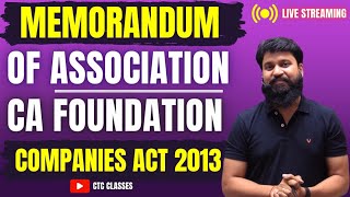 Memorandum of Association and Article of Association I CA Foundation The Companies Act 2013 [upl. by Spiegleman38]