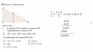 1 QUESTÃO DE GEOMETRIA  Prova do Ifes  Q 25  SEMELHANÇA DE TRIÂNGULOS  PROCESSO SELETIVO 2017 [upl. by Felicia]