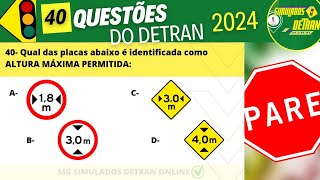 Questões de Legislação de trânsito da prova teórica do Detran legislaçãodetrânsito detranmg2024 [upl. by Theron115]