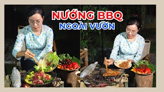 Trời Se Lạnh Út Làm Bếp Nướng BBQ Ngoài Vườn  Út Về Vườn [upl. by Akeemaj]