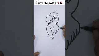 Parrot Drawing🦜drawingideasdrawing shorts artworkpainting youtubeshortsindia love trending [upl. by Resneps]