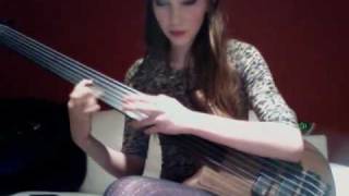 6 String Fretless Bass Tapping Riff [upl. by Nafri]