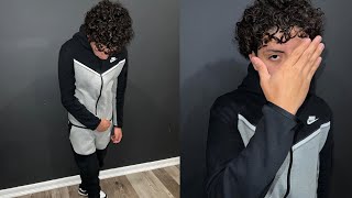 Nike Tech Fleece  Tracksuit Review GreyBlack Colorway [upl. by Nosiddam]