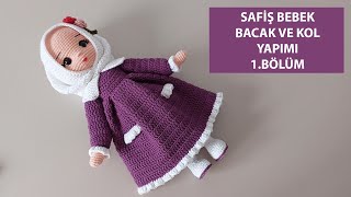 Amigurumi Türbanlı Safiş Kız Bacak ve Kol yapımı 1 BÖLÜM amigurumi doll tutorialEnglish subtitle [upl. by Tacklind]