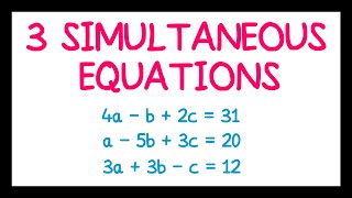 Three Simultaneous Equations [upl. by Imailiv]