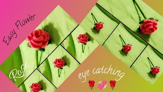 Amezing 💯3D very easy rose flower💞making rose flower crochet👍how to make crochet rose flowerrose [upl. by Terag498]