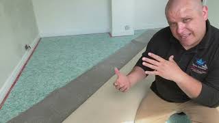 Fitting a carpet in a bedroom with underlay grippers amp bar [upl. by Gregorius]