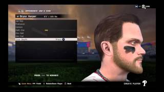 MLB The Show 16 How To Create Rookie Bryce Harper [upl. by Nelli]