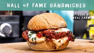 Chef Matt Basiles Incredible Veal Parmesan Sandwich Recipe  BBQ  Hall of Fame Sandwiches [upl. by Ijar]