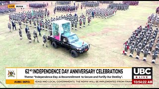 MUSEVENI INSPECTS MILITARY PARADE IN BUSIA AT THE 62ND INDEPENDENCE DAY [upl. by Netsirk]