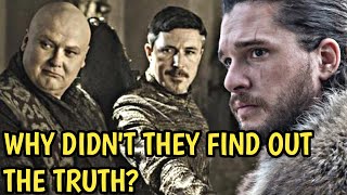 How come Littlefinger and Varys never tried to find out who was Jons mother [upl. by Egnalos130]