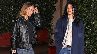 Lily Rose Depp and her girlfriend 070 Shake enjoyed a dinner date at Giorgio Baldi [upl. by Linders]