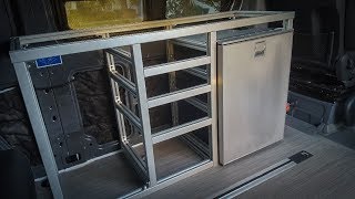 Extruded aluminum galley framing  DIY Sprinter camper van [upl. by Eardnoed]