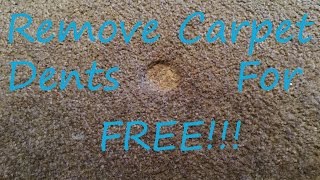 Carpet Dents and Divots  How to Easily Remove Them For FREE [upl. by Llibyc788]