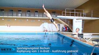 SPORTEIGNUNGSTEST BOCHUM 2015  KOPFSPRUNG1mBrett [upl. by Fernyak]