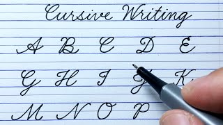 How to write English capital letters ABCD  Cursive writing A to Z  Cursive handwriting practice [upl. by Aicenev]