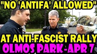 Olmos Park  NO ANTIFA ALLOWED at an ANTIFASCIST Rally says Police Chief [upl. by Beverlee]