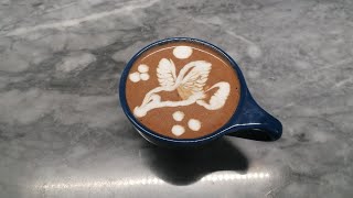 Speciality Coffee Training  Barista art skills  Coffee Latte Art Tutorial Hummingbird art [upl. by Anertak]