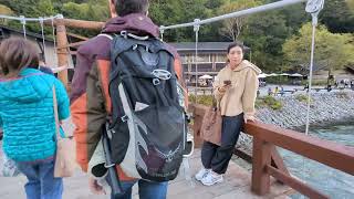 Walking to and over the Kappa Bridge Kamikochi Japan 20231011 [upl. by Talyah]