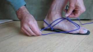 Tarahumara Running Sandals  How to tie huaraches [upl. by Novia950]