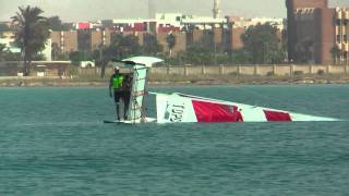 Catamaran TopCat K1 Capsizing and lifting [upl. by Alegnaed405]