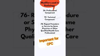 CPC Exam Prep Question Imp Modifiers used in RADIOLOGY shorts [upl. by Myrna]