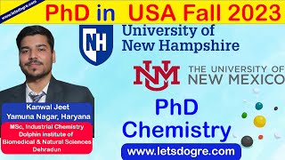 USA  PhD in Chemistry with full scholarship  University of New Hampshire [upl. by Swor]