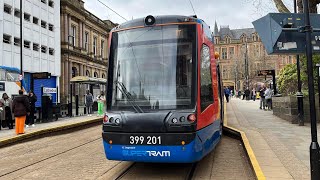 Sheffield Tram Train  Rotherham Parkgate to Cathedral Full Route [upl. by Fawcette]