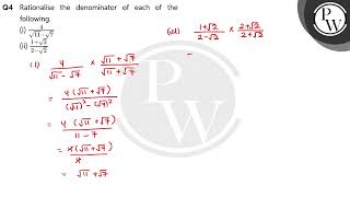 Rationalise the denominator of each of the following i 4117 ii 1222 [upl. by Benjamin324]