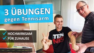 3 Übungen bei Tennisarm  Behandlung einfach von zuhause  Tipps von Uwe Schmitz [upl. by Ailak]