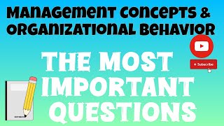 The Most Important Questions  Management Concept and Organisational Behaviour  MBA  BCom  AKTU [upl. by Zinn956]