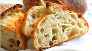 The Best Homemade Artisan Bread Recipe  How to make Open Crumb Rustic Bread  Crusty white Bread [upl. by Utham]