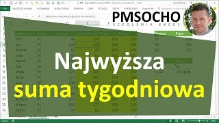 excel767  Najwyższa suma tygodniowa MAX dla sum tygodniowych [upl. by Darbee461]