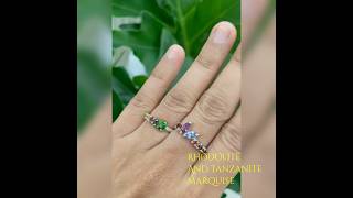 Chrome diopside tanzanite and rhodolite stacking rings handcrafted in the Philippines [upl. by Jeno661]