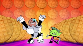 Teen Titans Go MUSIC VIDEO WAFFLES Remix Song [upl. by Rinum]