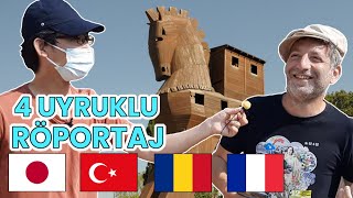 NERELÄ°SÄ°NÄ°Z KOMÄ°K SOKAK RÃ–PORTAJI  TROYA Ã–RENYERÄ° VE MÃœZESÄ° VLOG JAPON VE YABANCILAR [upl. by Dyke]