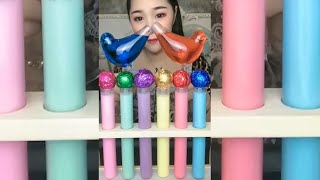 ASMR Drinking Colorful Beverages Drinking Sound [upl. by Ydnat298]