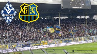 Chaos und 3800 FCS Fans beim Derby Waldhof Mannheim vs FC Saarbrücken Groundhopping 180224 [upl. by Tobe]