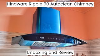 Hindware ripple 90 Autoclean Chimney Unboxing and Review [upl. by Coralie390]