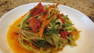 Zucchini Spaghetti Noodles With Fresh Garden Sauce [upl. by Minnie]