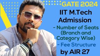 IIT MTech Number of Seats  Fees aniruddhasir gate2024 iiscbangalore iitbombay iit mtech yt [upl. by Naehgem]