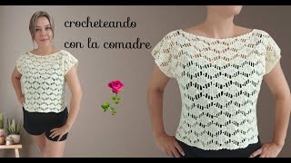 ⭐⭐⭐✔Tutorial blusa Verónica a crochet parte 1 crocheteando con la comadre [upl. by Leboff]