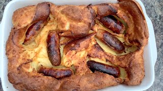 How to make Toad In The Hole easy homemade toad in the hole recipe  British recipes [upl. by Mercy]