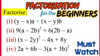 Factorisation for the beginners Part3  Factorisation सीखें  How to factorise  Factorisation [upl. by Saiff]