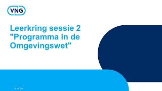 Leerkring sessie 2 quotProgramma in de Omgevingswetquot  16 mei 2024 [upl. by Sivart]