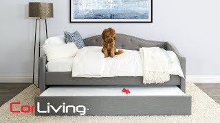 Tufted Day Bed with Trundle  Fairfield Collection  CorLiving [upl. by Goddard]