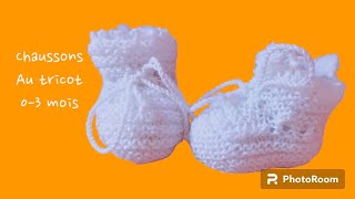 Chaussons bébé au tricot ensemble layette au tricot [upl. by Landbert646]