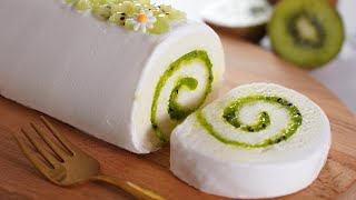 상큼 달콤한 키위 롤케이크 🥝 이렇게 만들어야 맛있어요  Kiwi Roll Cake Recipe  Green Kiwi Jam  Kiwi fruit [upl. by Sydalg]